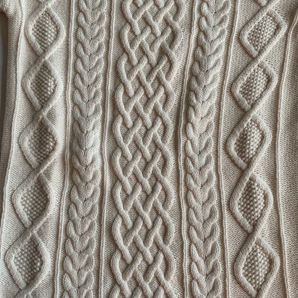 GAP Kids Cable Knit Cream Off White Sweater Dress Size Small - Picture 5 of 11